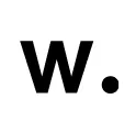 Black lowercase letter W followed by a period on white octagonal background.